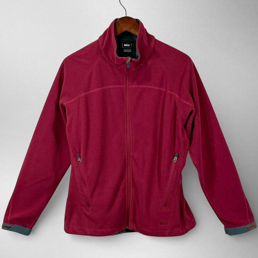 REI Women's Large Cranberry Fleece Jacket - Lightweight Full Zip Hiking
